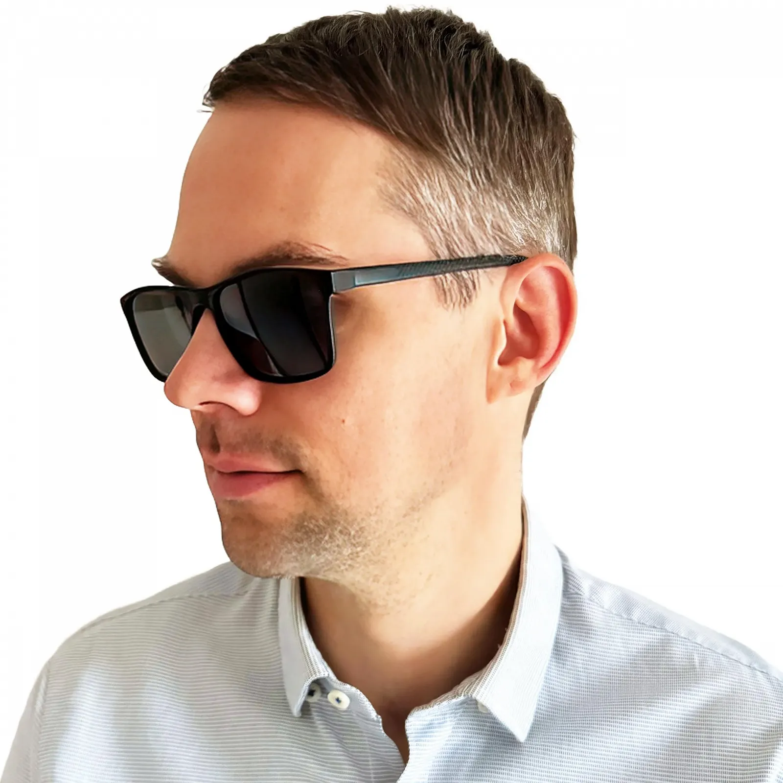 Сонцезахисні окуляри Rectangular Mini Brille Flex Чорний/Червоний, фото №3