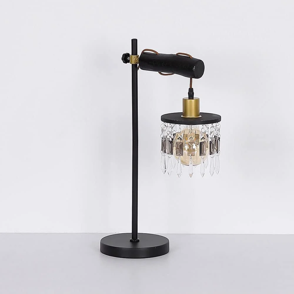 Настольная лампа LED 4W 320lm warmweiß Wood Glass Crystals Black, фото №6