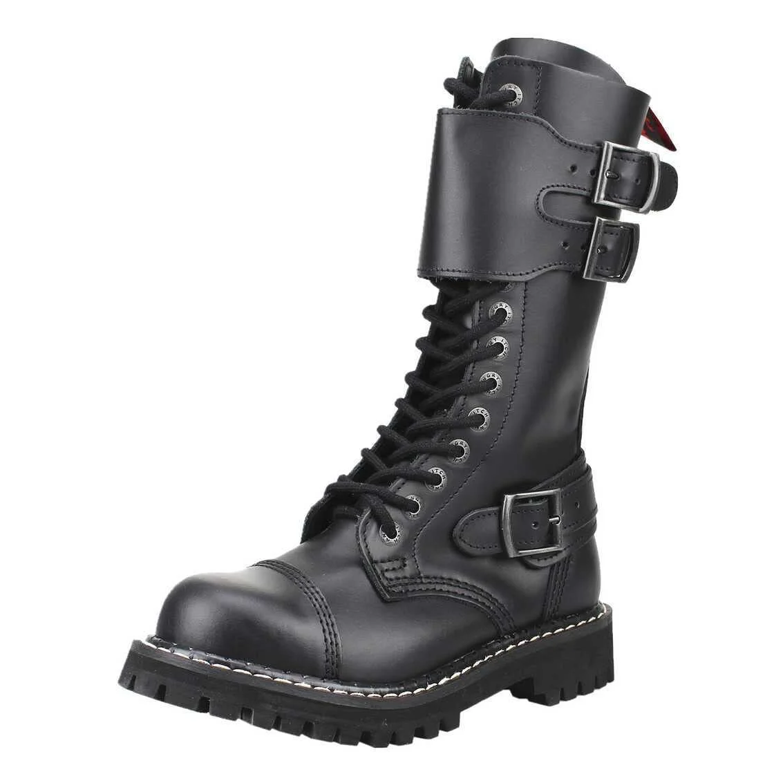 Черевики Angry Itch Шкіряні 14-Hole Black Zip & Steel Toe Cap, фото №1