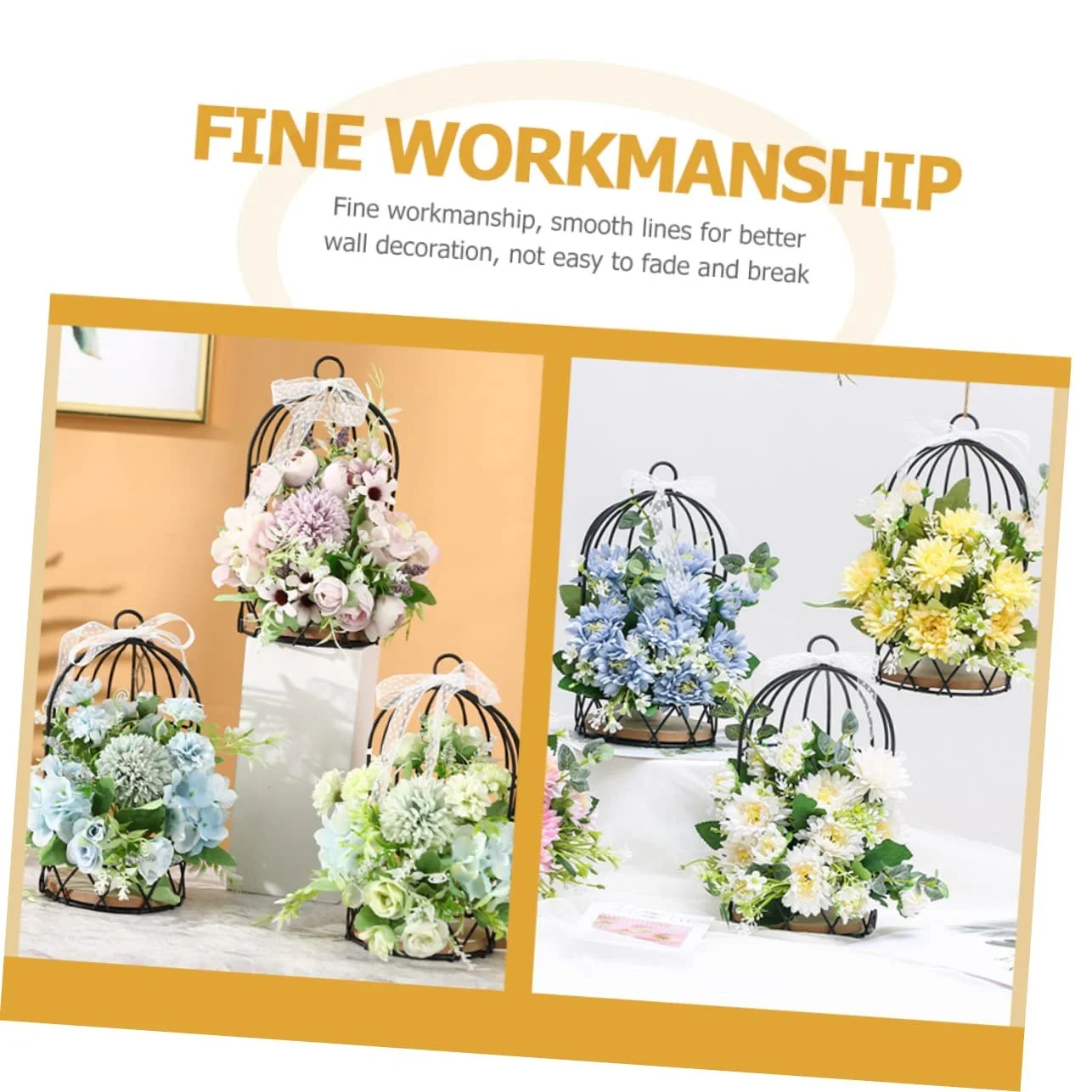 Настінна полиця VICASKY У формі пташиної клітки Метал, фото №4