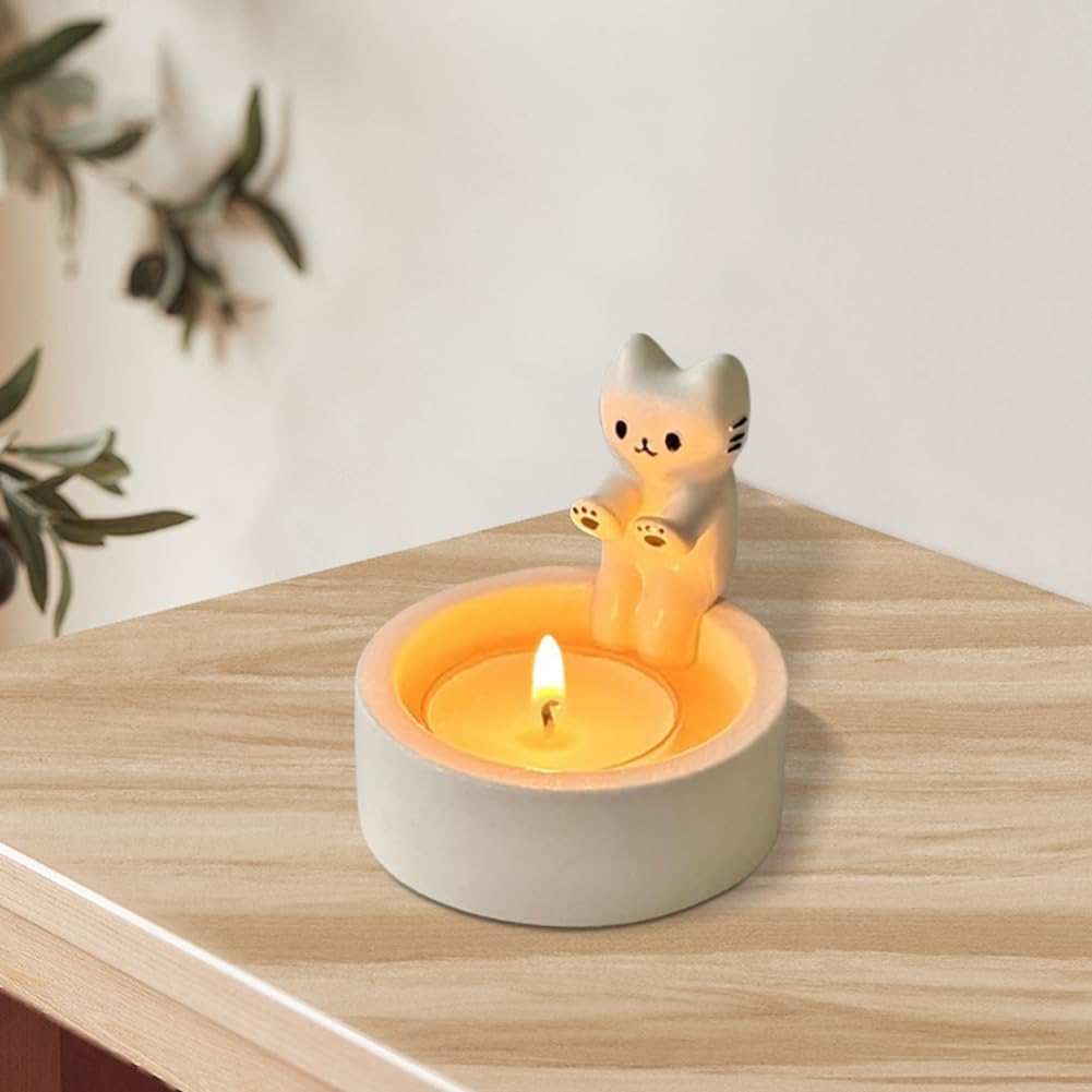 Подсвечник Umikk Candle Holder Cute Cat (белый, без свечей), фото №6