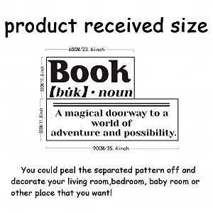 Наклейка на стіну SUPERDANT Book Quotes чорна 90 x 30 см + 60 x 30 см synthetic.ua - Фото 1