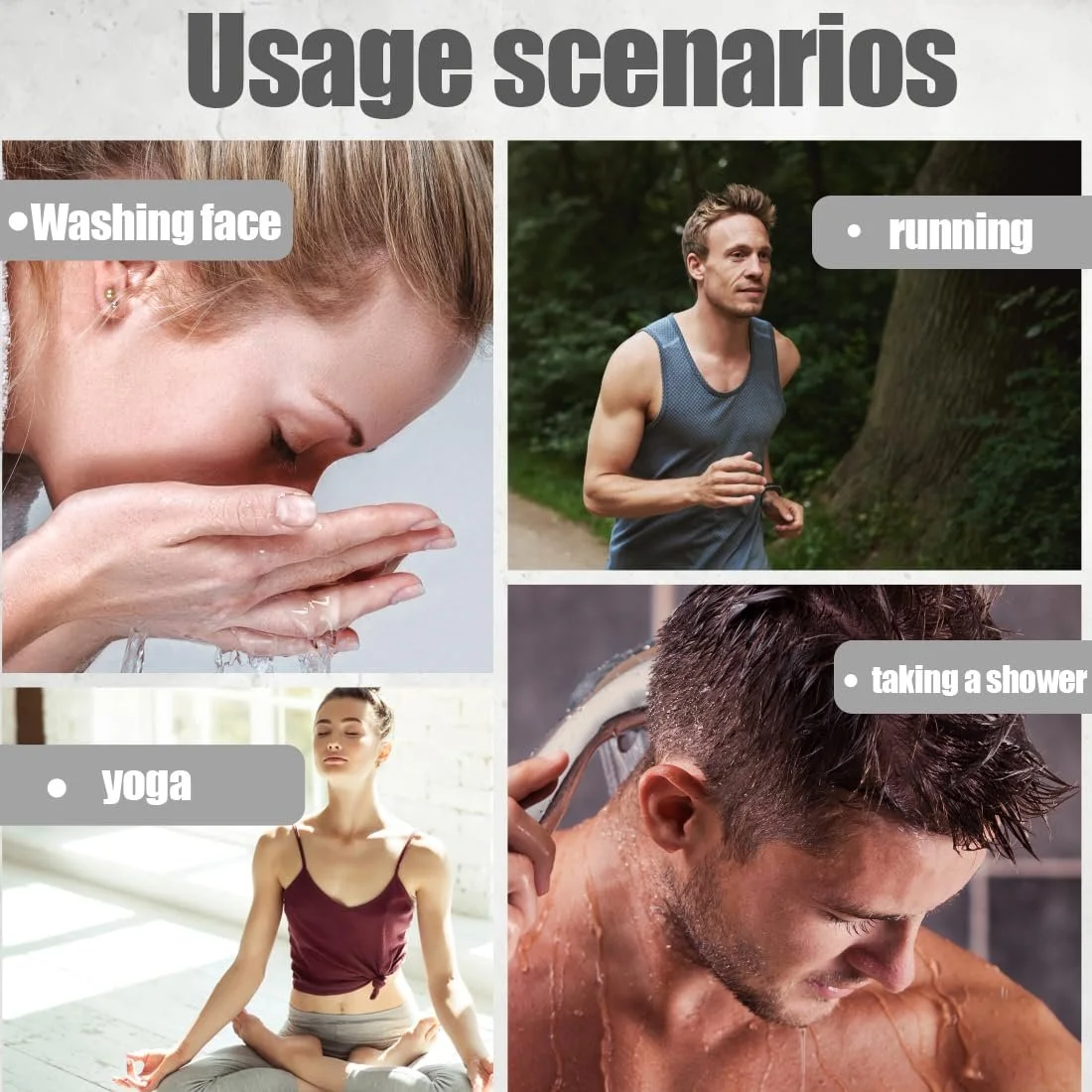 Набір обручів для волосся унісекс Хвиля Чорний, фото №6