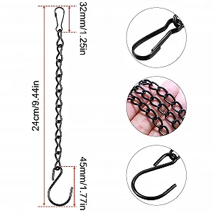 Ланцюжки для підвісних кошиків Металеві 24 см 2 шт. Чорні synthetic.ua - Фото 1