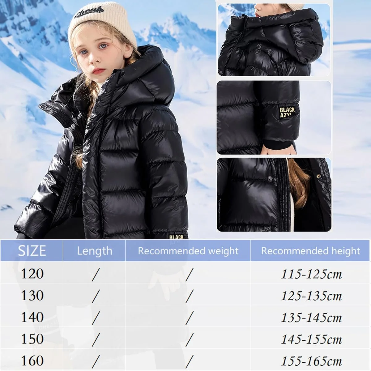 Зимняя куртка Tilozs для девочек, дышащая, утолщенная, теплая, ветрозащитная, удлиненная, с меховым капюшоном, парка, фото №7