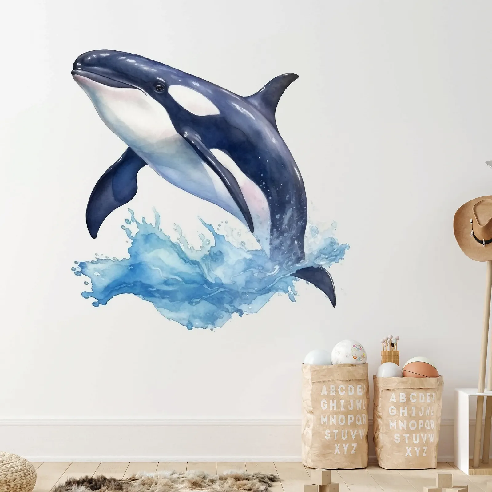 Наклейка на стену GRAZDesign Orca для ванной комнаты Северное море 58 x 57 см, фото №3