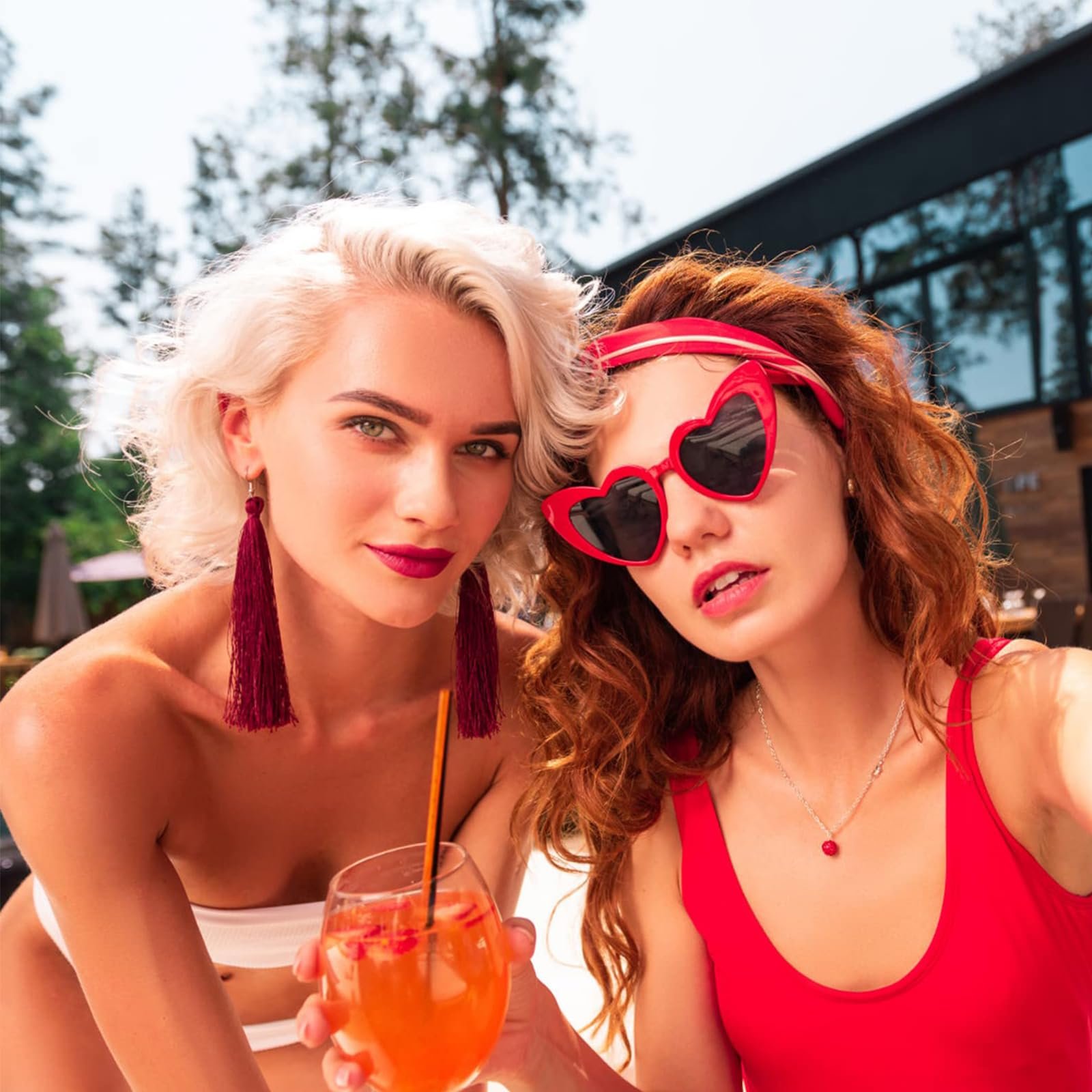 Сонцезахисні окуляри Серце Червоний, набір 6 штук, фото №4