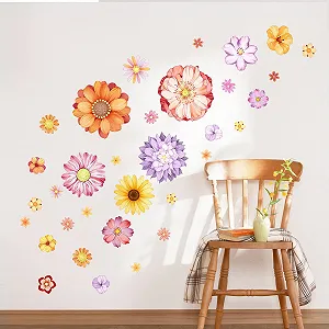 Наклейки на стіну Supzone Ромашки акварельні 24 шт. synthetic.ua - Фото 1