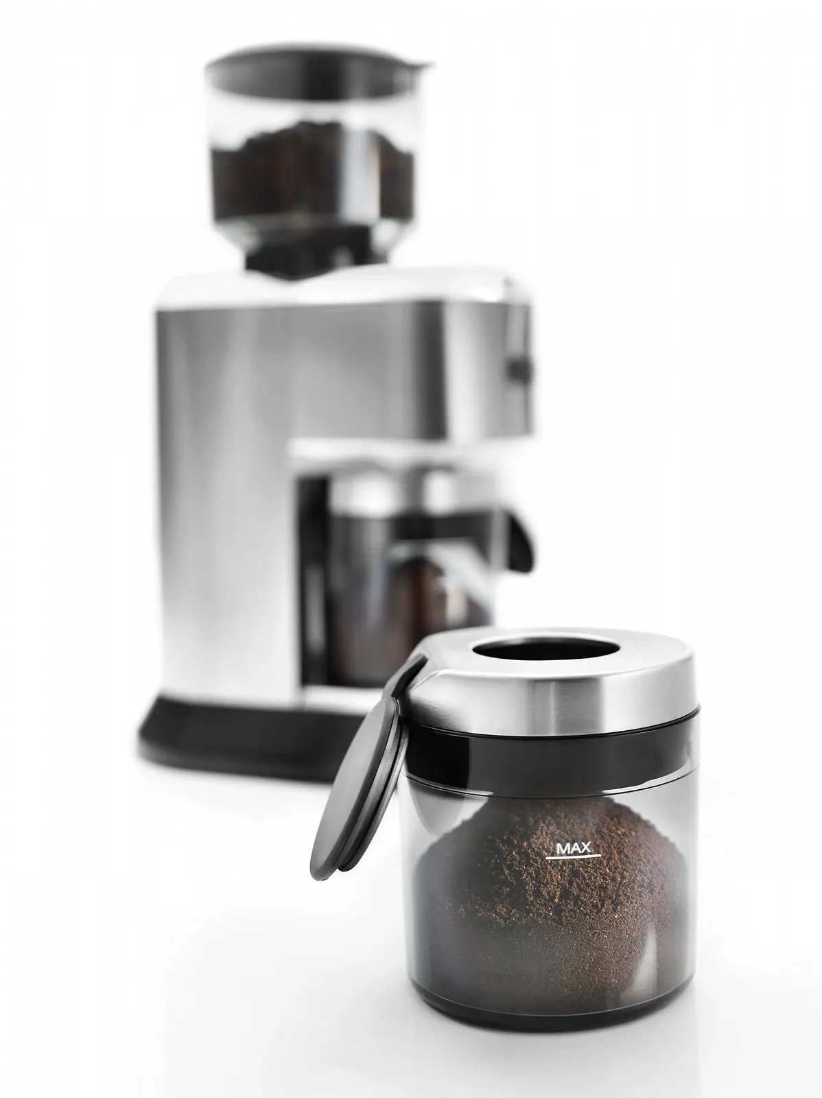 Електрична кавомолка De'Longhi KG 521.M Сріблястий, фото №5 Електрична кавомолка De'Longhi KG 521.M Сріблястий, фото №5
