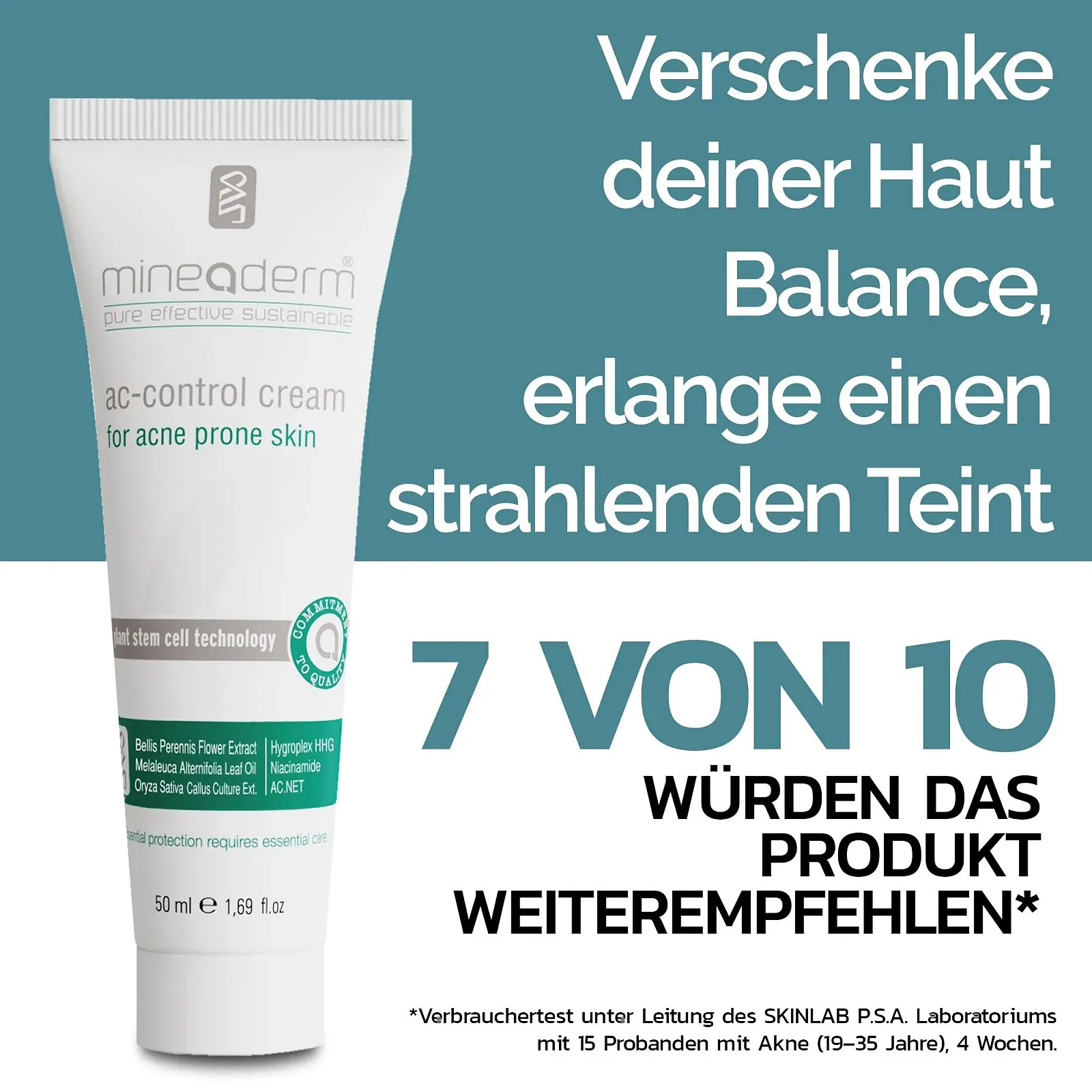 Крем для лица Mineaderm AC-Control Cream себорегулирующий для жирной и склонной к высыпаниям кожи с ниацинамидом, маслом чайного дерева и AC.NET 50 мл, фото №3 Крем для лица Mineaderm AC-Control Cream себорегулирующий для жирной и склонной к высыпаниям кожи с ниацинамидом, маслом чайного дерева и AC.NET 50 мл, фото №3