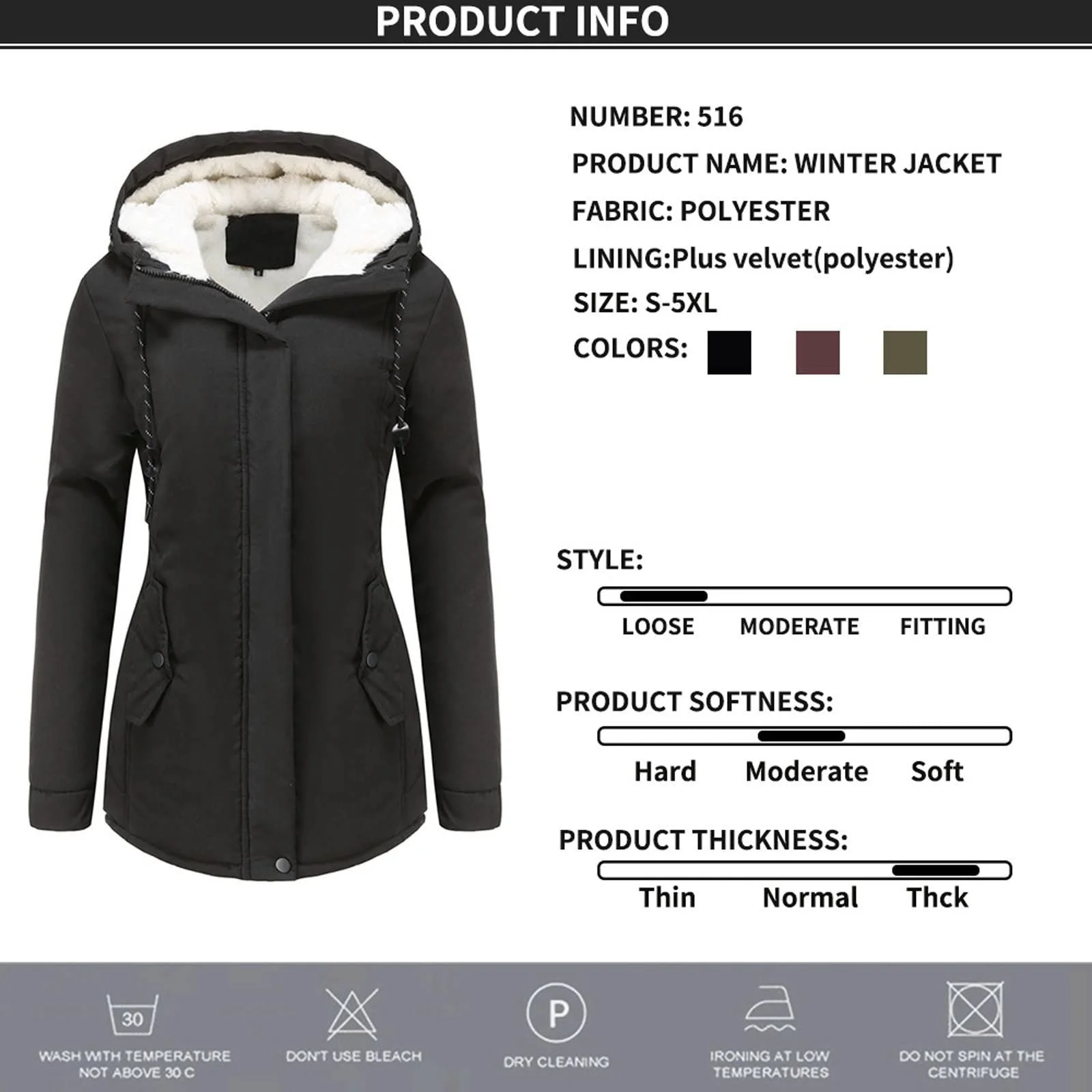 Куртка зимова з капюшоном SRZYMJ, фото №6 Куртка зимова з капюшоном SRZYMJ, фото №6