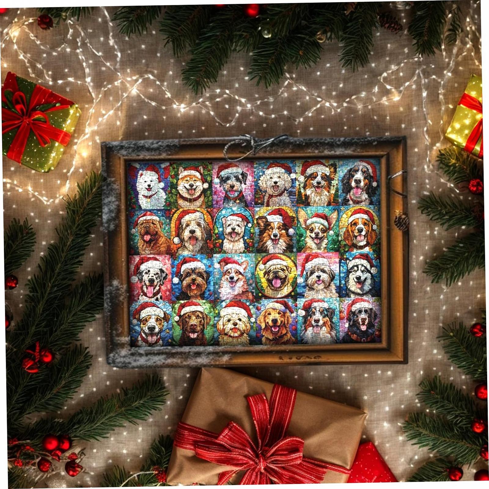 Пазл-адвент-календарь Dog Advent Calendar 2025 1000 элементов Рождественский, фото №4