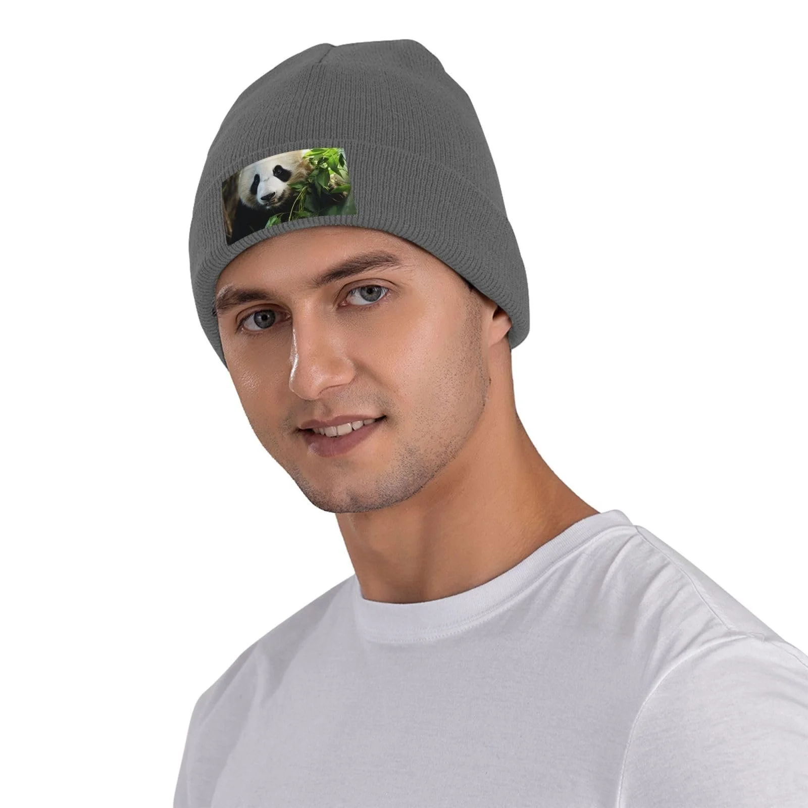 Шапка-біні Panda для жінок, зимова тепла в'язана, фото №5