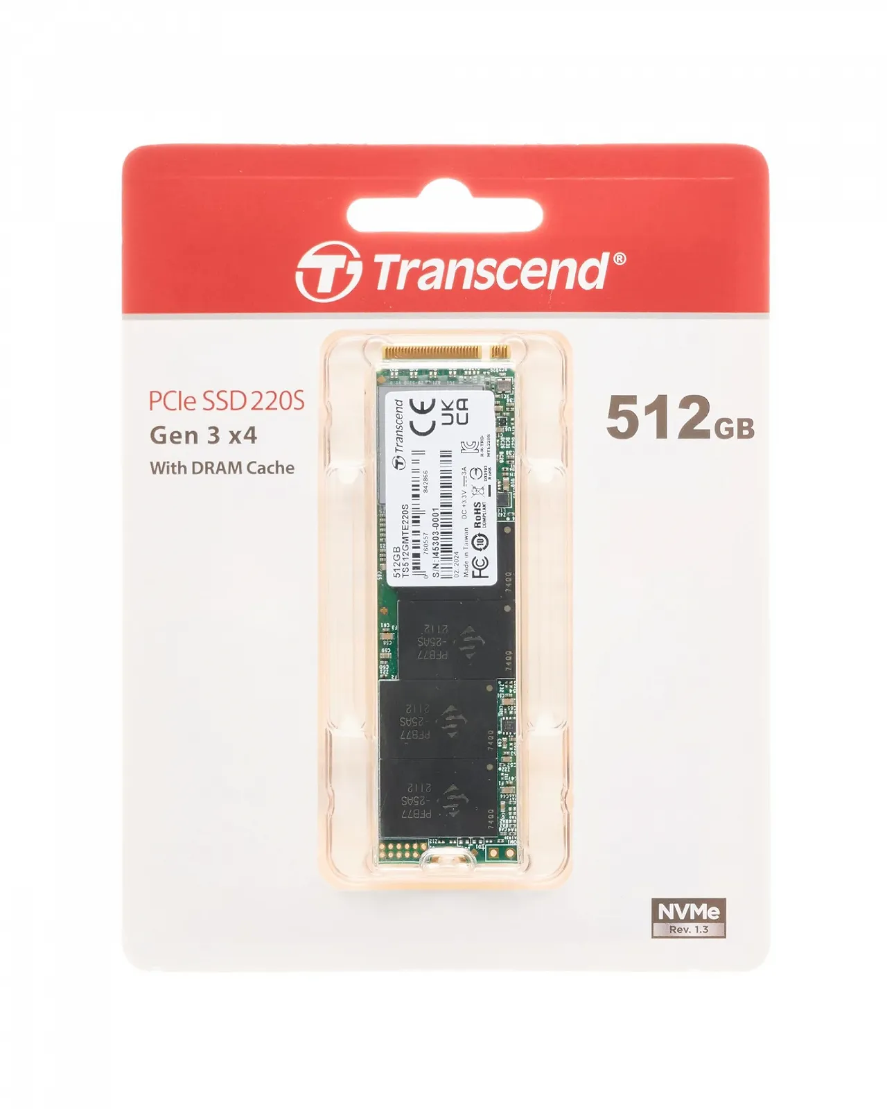 SSD Transcend MTE220S 512ГБ NVMe PCIe Gen3 x4 M.2, фото №7 SSD Transcend MTE220S 512ГБ NVMe PCIe Gen3 x4 M.2, фото №7