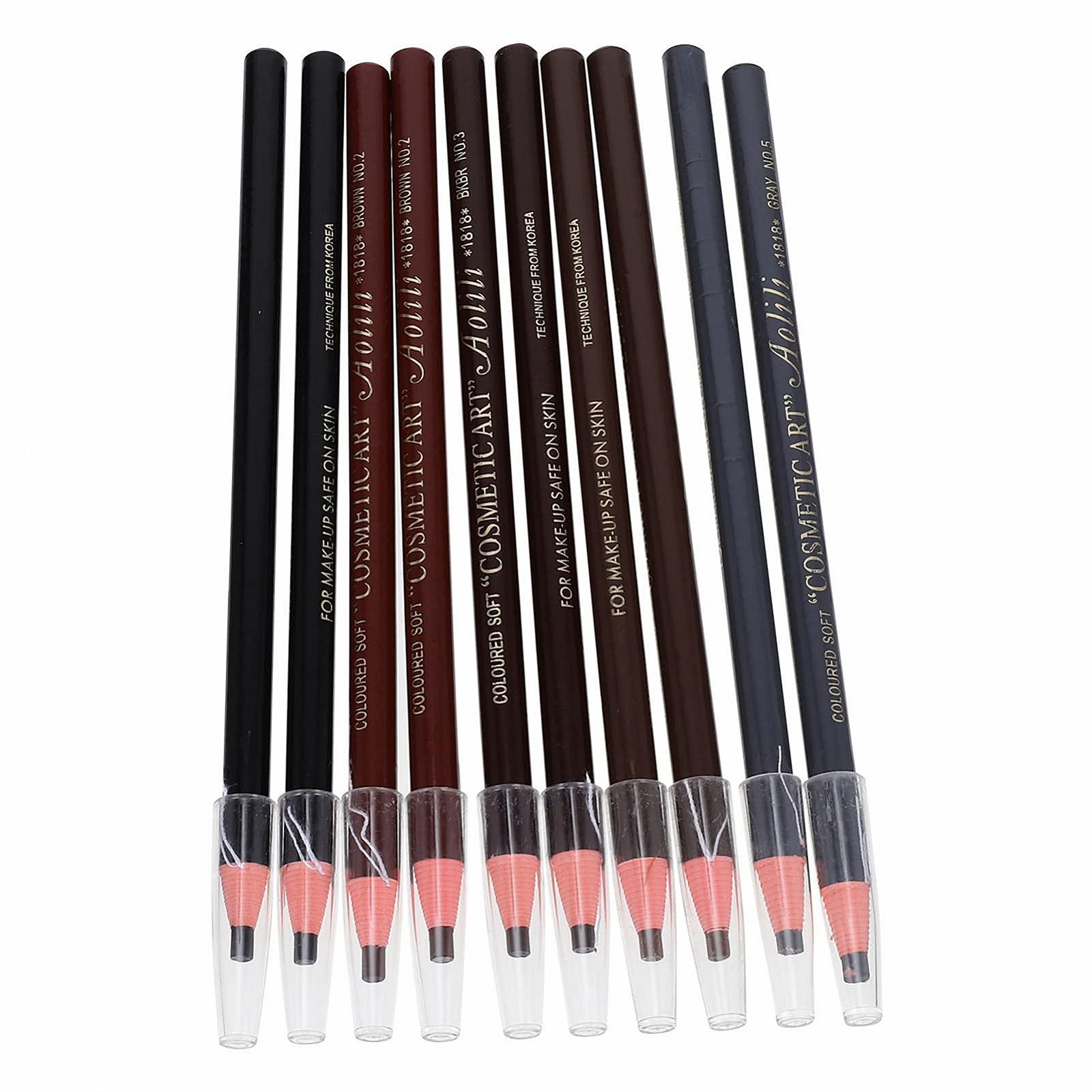 Олівець для брів Uonlytech Microblading Eyebrow Peel Off Pencil Чорний Упаковка з 10 штук, фото №2