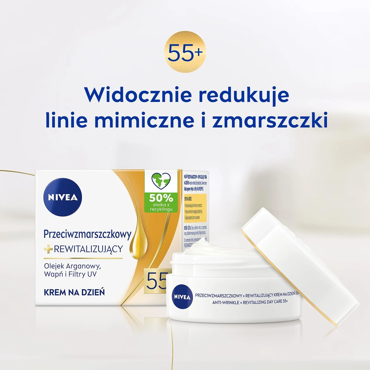Денний крем NIVEA Anti-Wrinkle + Revitalising 55+, SPF 15, 50 мл, фото №4