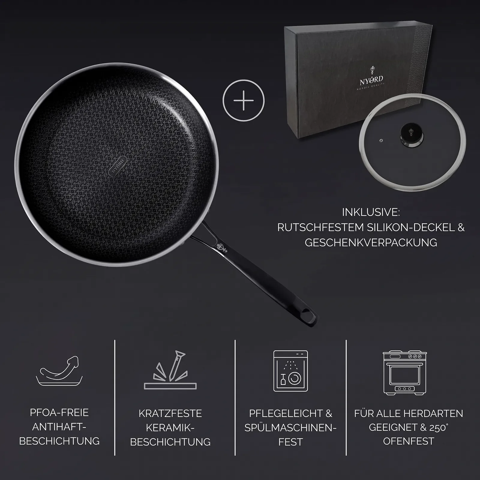 Сковорода NYORD Нержавеющая сталь Антипригарная, фото №2