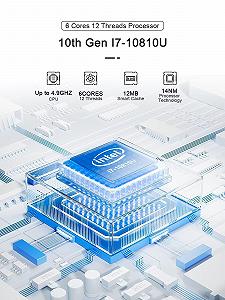 Мини ПК Anphurk Industrial Windows 11 Pro i7-10810U 64GB DDR4 1TB SSD, Безвентиляторный ПК с 4K Тройным Дисплеем, Двухдиапазонный WiFi, BT 4.2, 2 LAN, 2 COM, GPIO, Ethernet, Мини Настольный Компьютер synthetic.ua - Фото 1