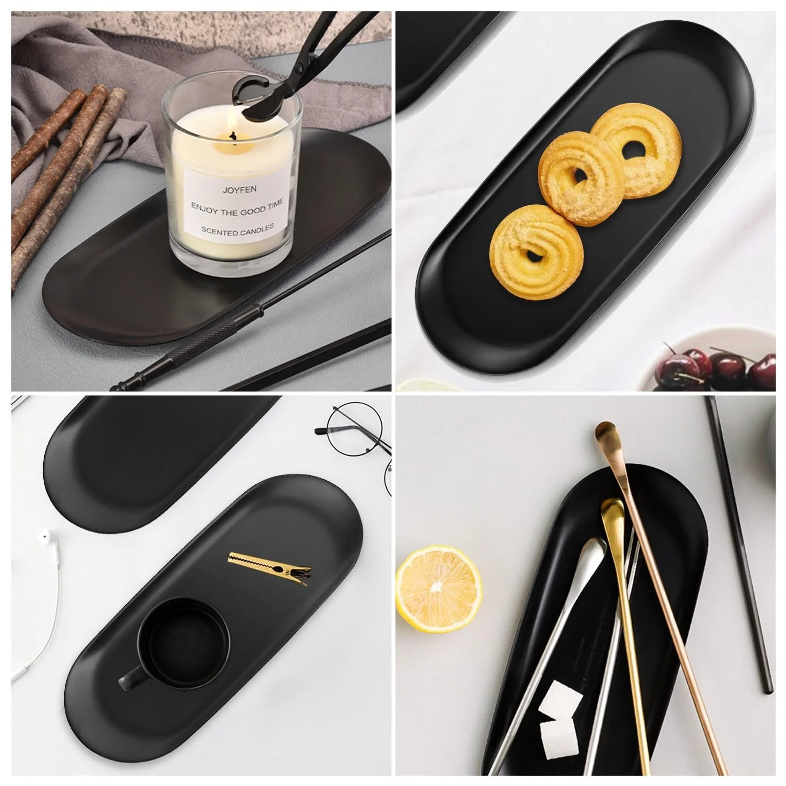 Набор подносов 2шт. Овальный поднос для сервировки десертов, косметики, ювелирных изделий, свечей, фото №6 Набор подносов 2шт. Овальный поднос для сервировки десертов, косметики, ювелирных изделий, свечей, фото №6