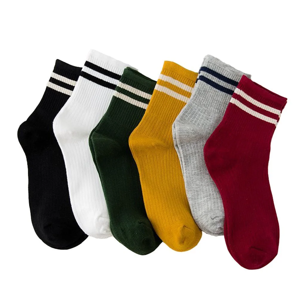 Носки AOMIKS Полосатые с сердечками One Size, 6 пар, фото №1