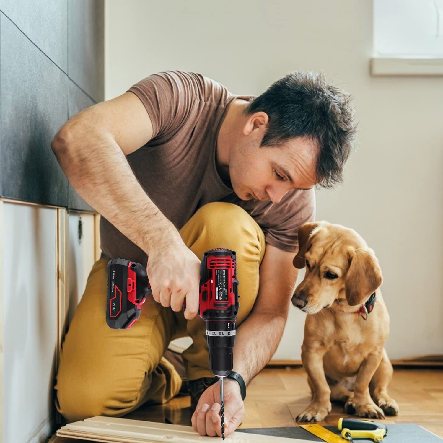 Дрель-шуруповерт Irfora Cordless 20 В с одной Li-Ion батареей скоростное сверление быстрая зарядка 1H, фото №3