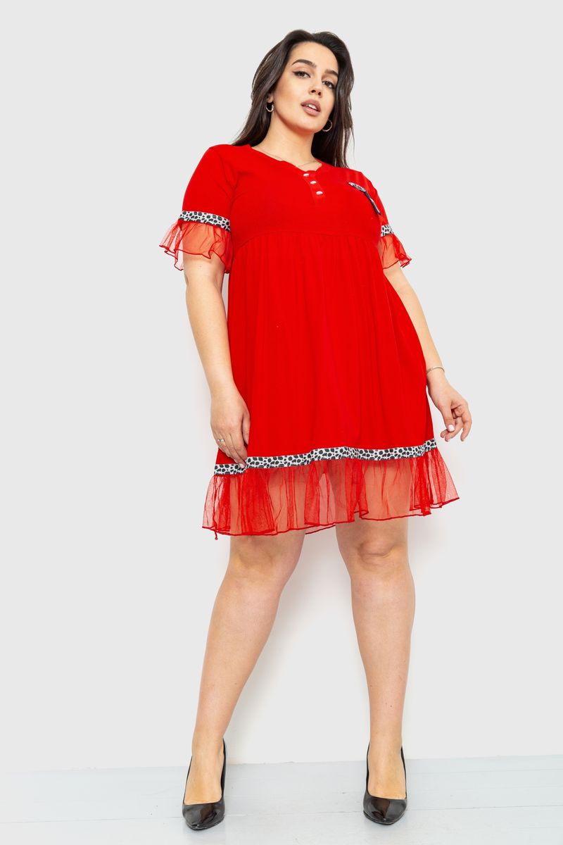 Платія вільного крою колір червоний 231R6444, фото №2 Платія вільного крою колір червоний 231R6444, фото №2