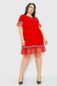 Платье свободного кроя цвет красный 231R6444 synthetic.ua - Фото 1