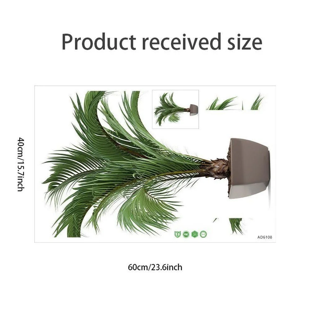 Наклейка на стіну Імітація зелених рослин 3D Горщик Ваза Квіти, фото №4