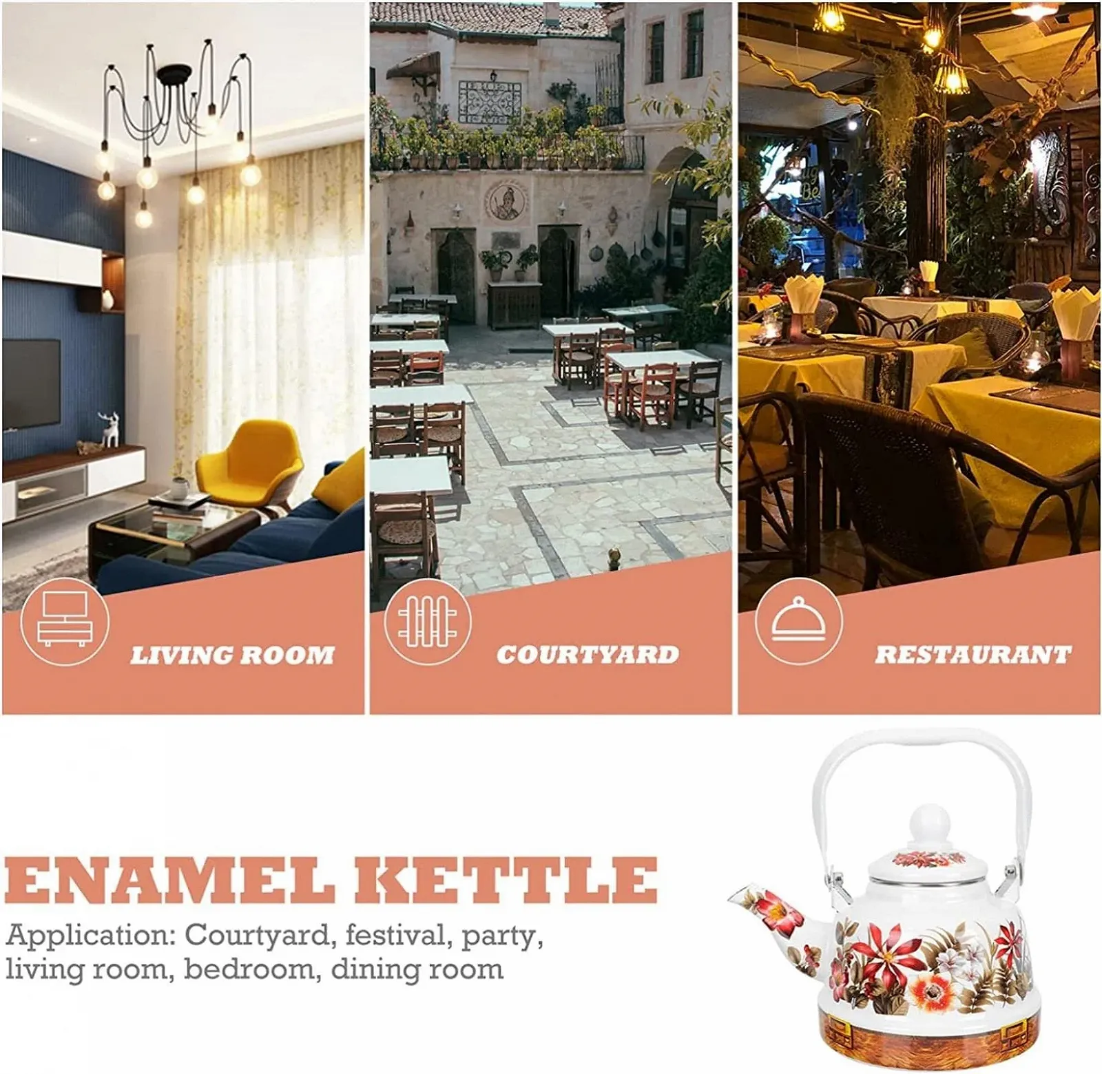 Чайник Емальований Різнокольоровий Квітковий для Плити для Гарячої Води, фото №7 Чайник Емальований Різнокольоровий Квітковий для Плити для Гарячої Води, фото №7