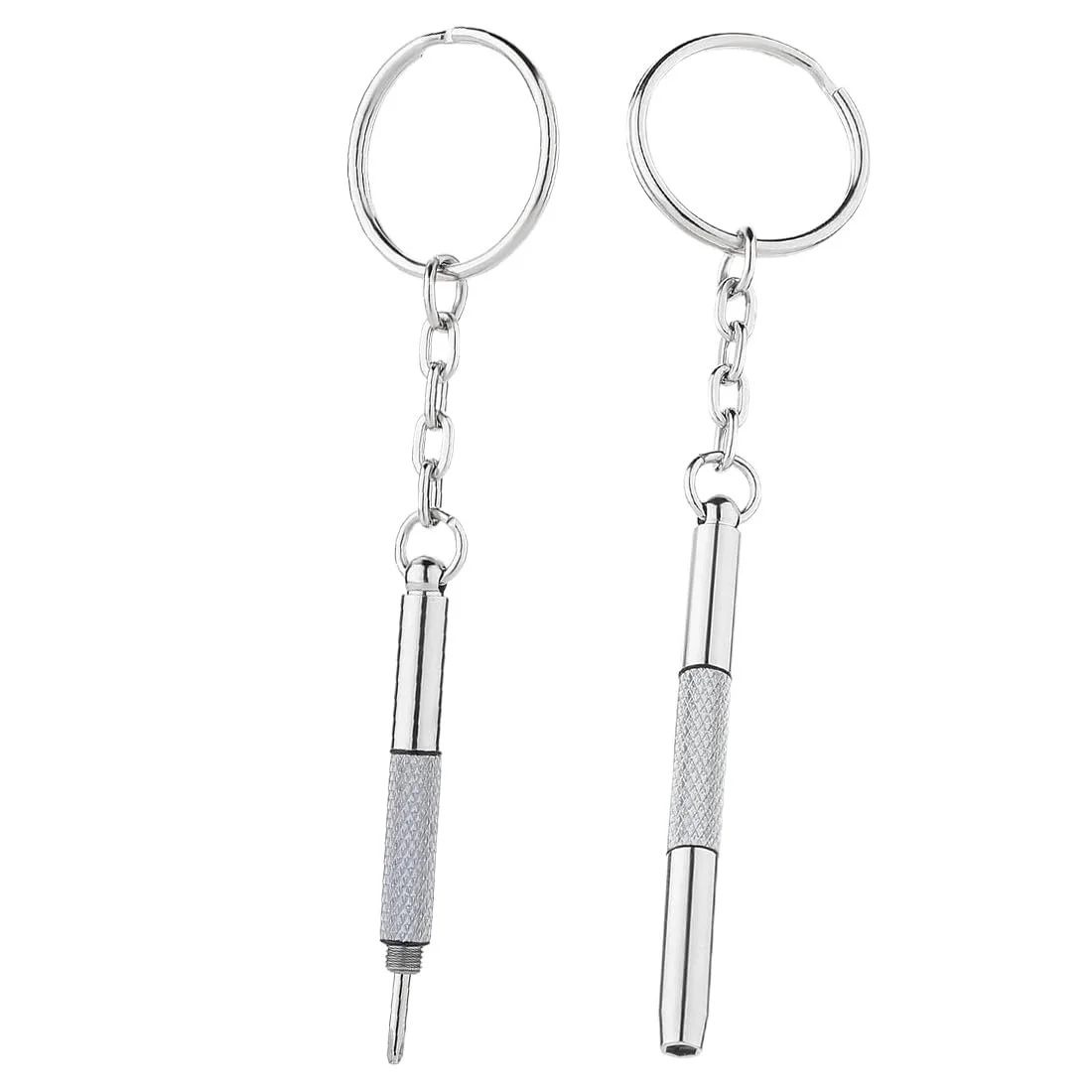 Набір BHIPKOT 2 Мінімальні окулярні викрутки Набір для ремонту окулярів 3 в 1 Нержавіюча сталь Кільце для ключів Точна маленька викрутка, фото №1