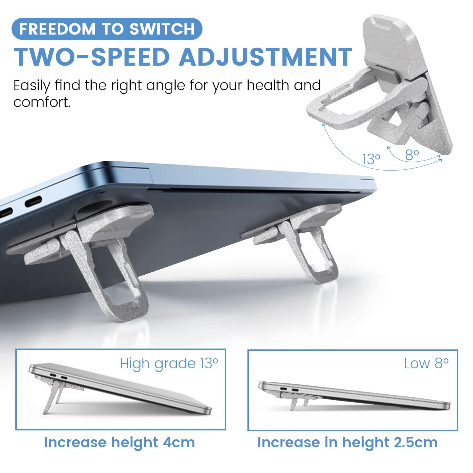 Подставка для ноутбука Mini Сплав для стола Подставка для компьютерной клавиатуры Серебряная Подставка для компьютера Невидимая Клейкая подставка для ноутбука, фото №3