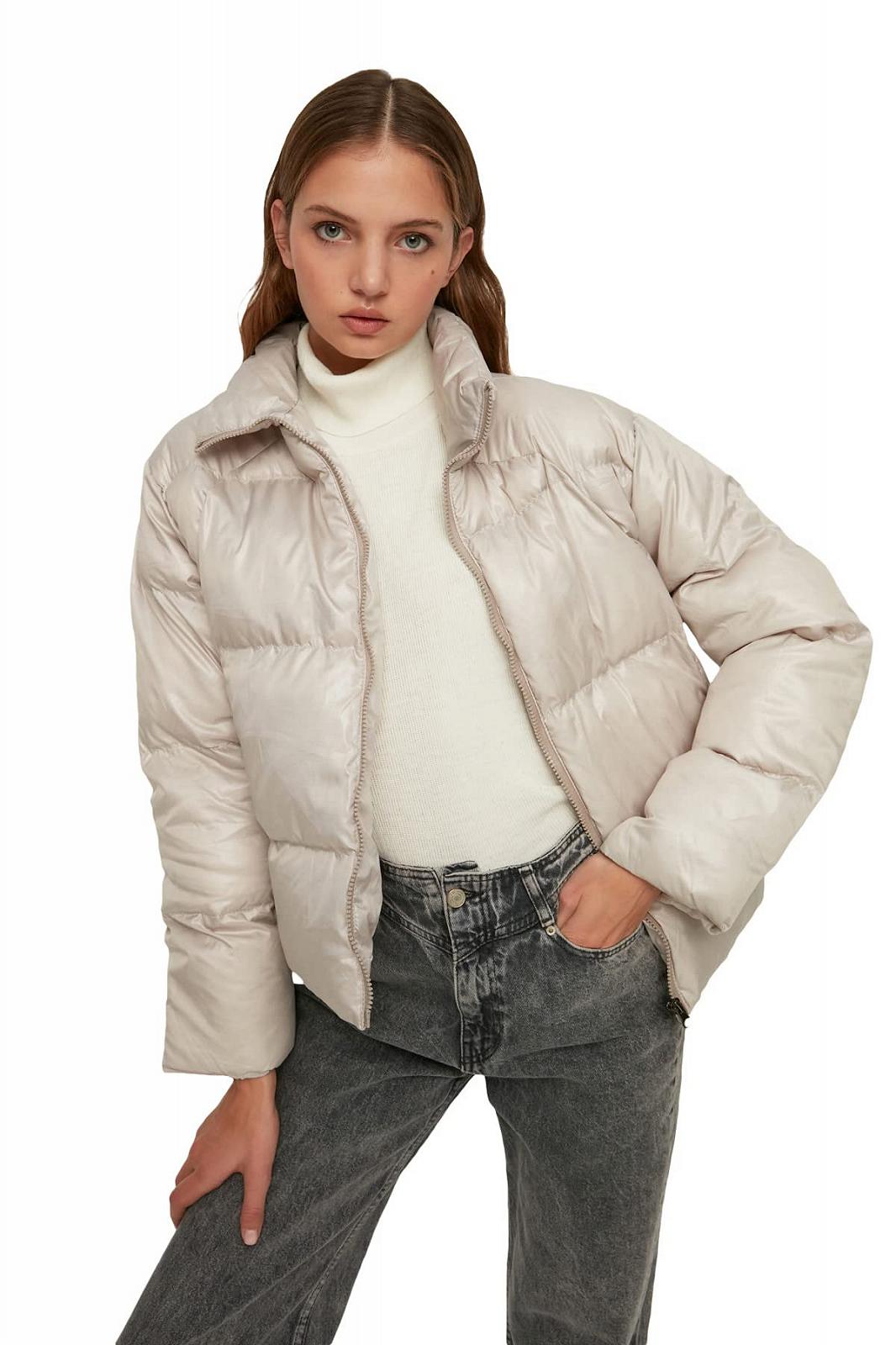 Пальто TRENDYOL Жіноче Кам'яне Зі спущеними плечима Об'ємне Надувне, фото №1 Пальто TRENDYOL Жіноче Кам'яне Зі спущеними плечима Об'ємне Надувне, фото №1