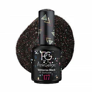 Купить Гель-лак Pink Gellac 177 Glitterize Black, 15 мл, черный - Фото 1 Гель-лак Pink Gellac 177 Glitterize Black, 15 мл, черный - Фото 1