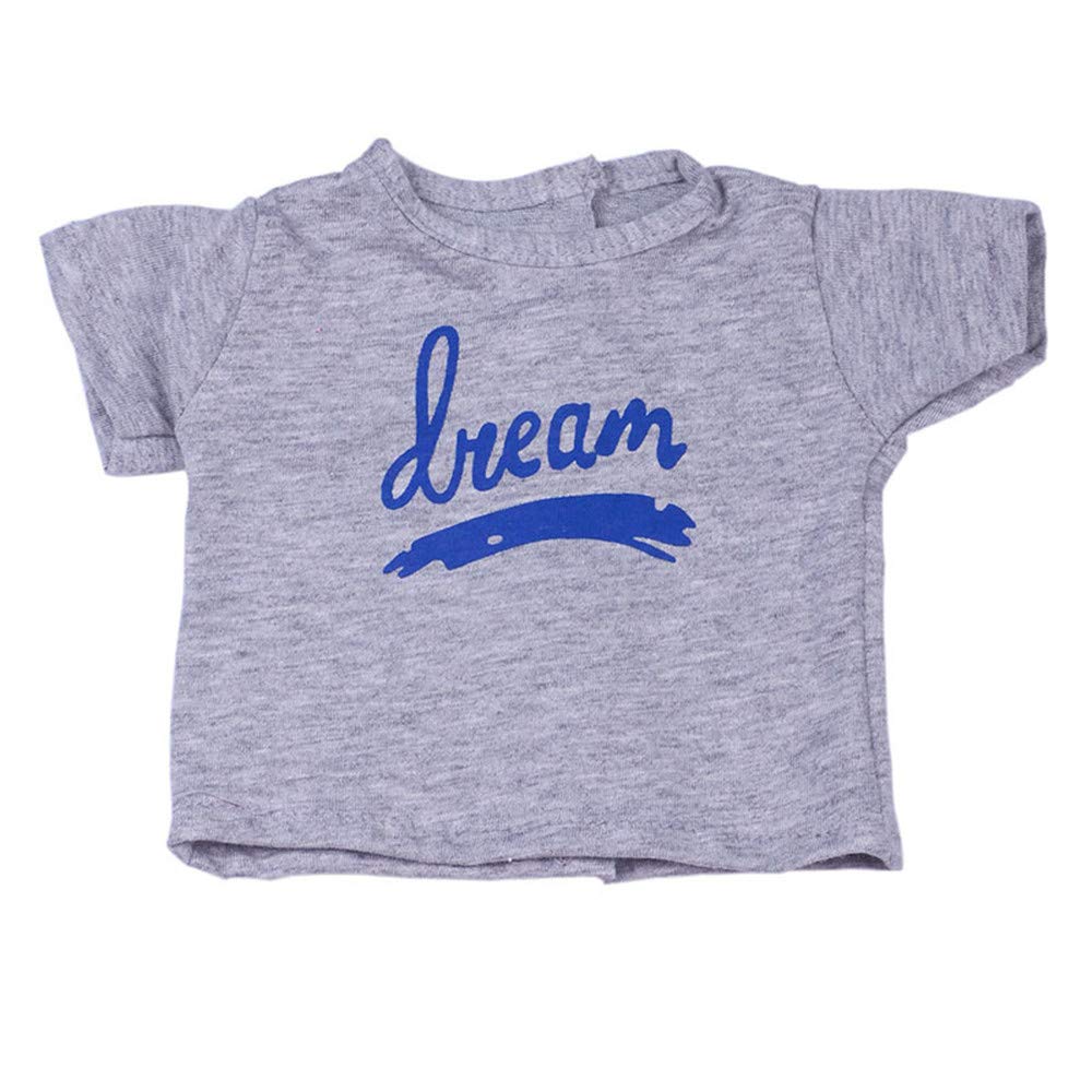 Одежда для кукол Uteruik - Футболка и короткие джинсы для куклы 46 см серого цвета, фото №3