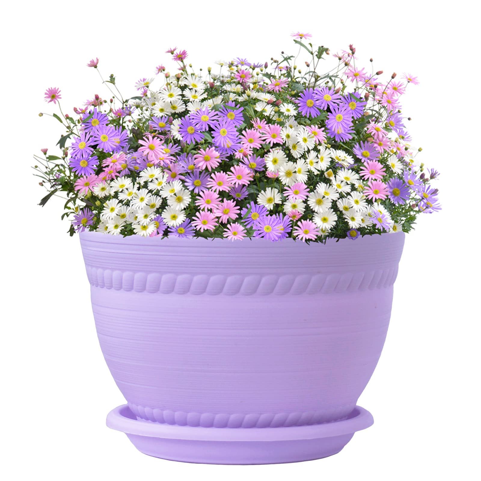 Підвісний тримач для рослин макраме з горщиком набір із 3 штук бавовняна мотузка Purple, фото №5