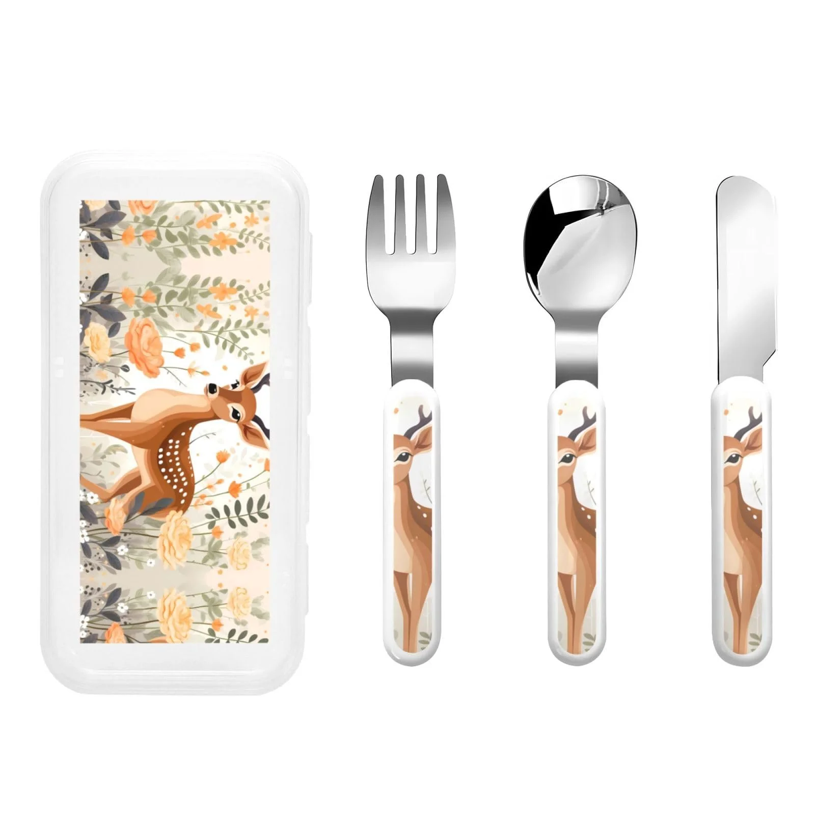 Дитячий набір столових приборів Маленький свіжий олень, фото №1 Дитячий набір столових приборів Маленький свіжий олень, фото №1