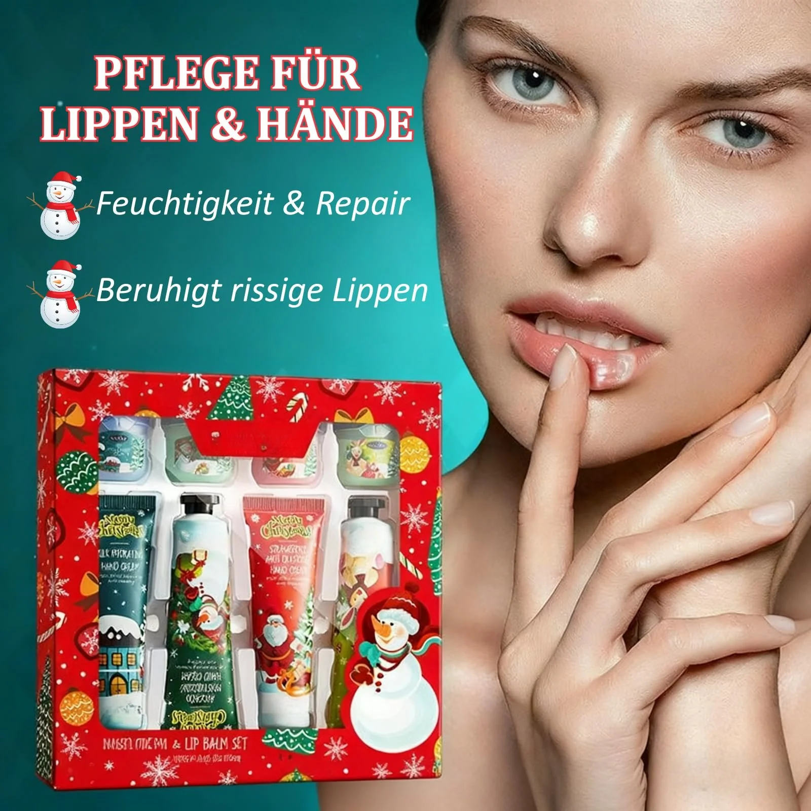 Набор Mini Handcreme Handcream & Lipblam Weihnachten - 8 шт. (4 крема для рук и 4 бальзама для губ), фото №2 Набор Mini Handcreme Handcream & Lipblam Weihnachten - 8 шт. (4 крема для рук и 4 бальзама для губ), фото №2