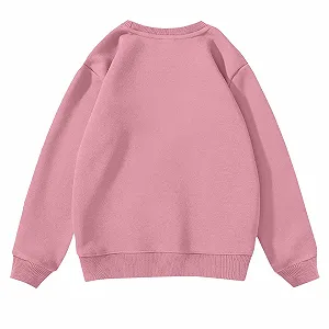 Свитшот oversize для девочки Generisch с вышивкой бантиков, детский повседневный пуловер с круглым вырезом и длинными рукавами, одежда для отдыха, школы и повседневной жизни, свитшоты для спортивных мероприятий synthetic.ua - Фото 1