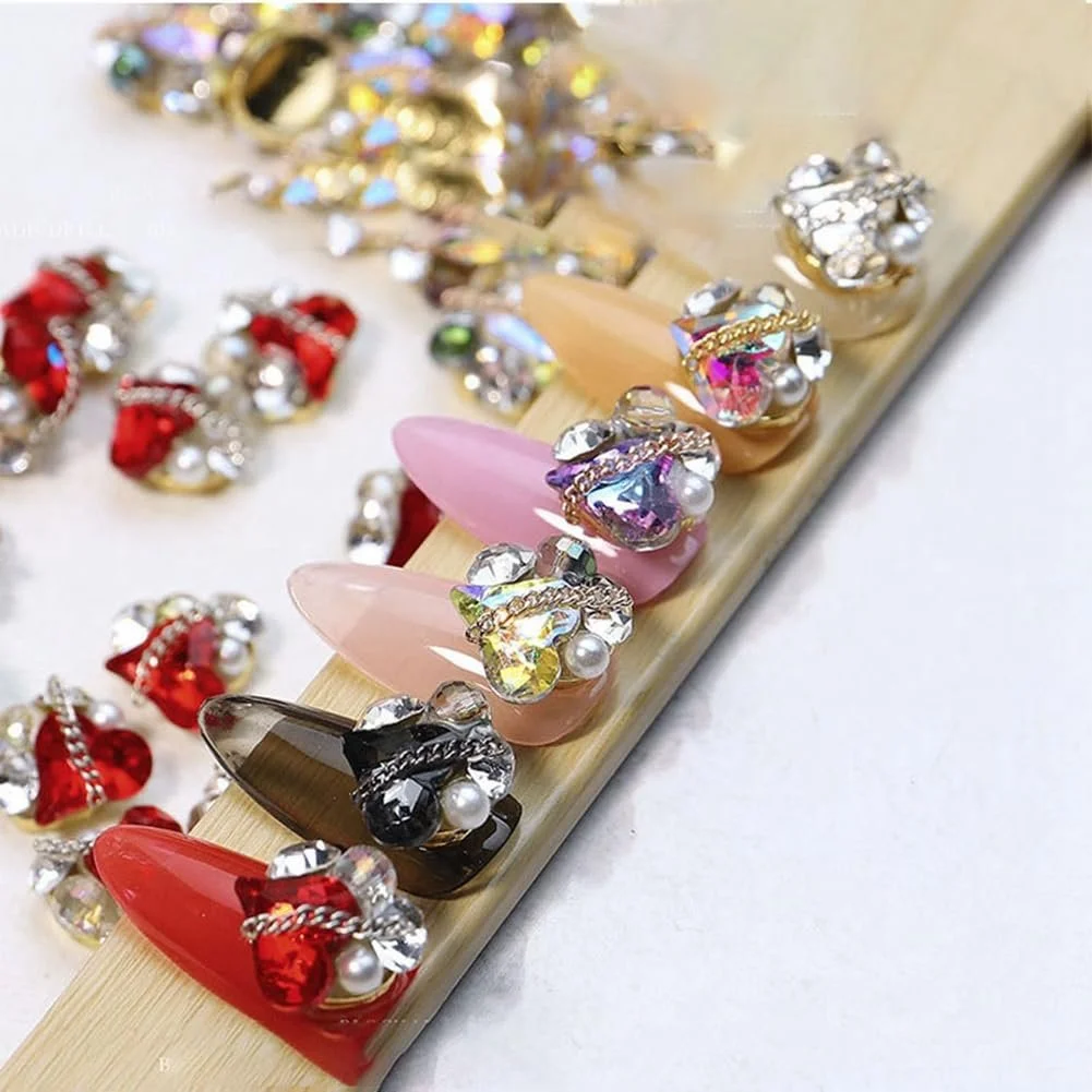 Украшения для ногтей Сердце 3D 6 цветов, фото №4