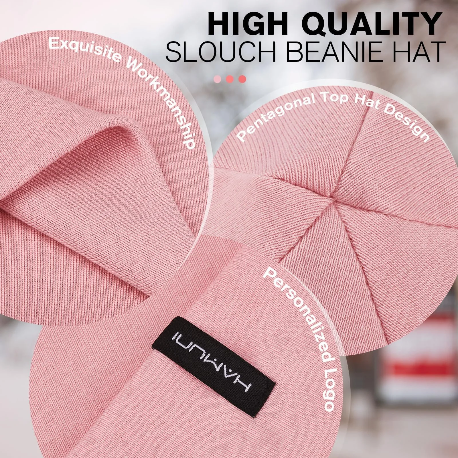 Шапка-бини HAMUNI Slouchy для женщин, Комфортная хлопковая, фото №4 Шапка-бини HAMUNI Slouchy для женщин, Комфортная хлопковая, фото №4