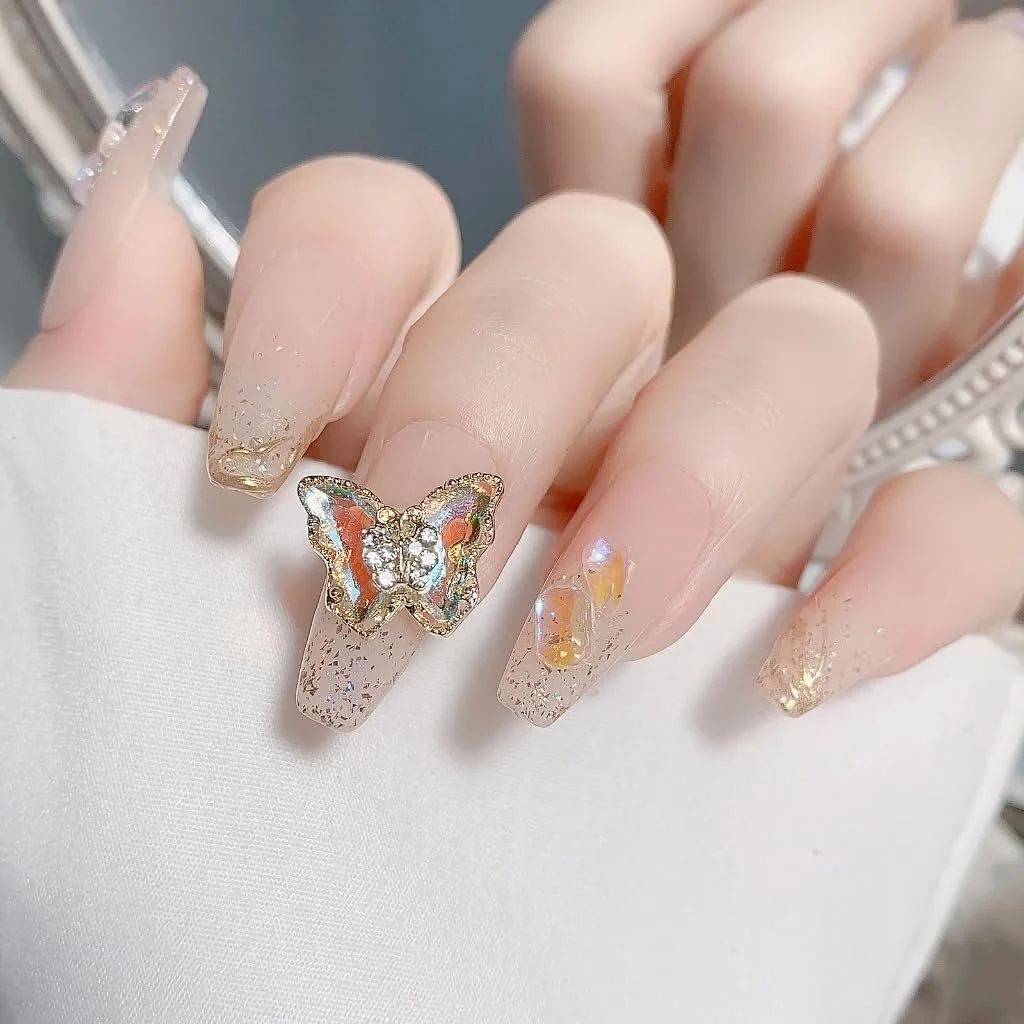 Украшения для ногтей Zirkon Luxus, стразы, самоцветы, бабочки, кристаллы, 10 шт., фото №6