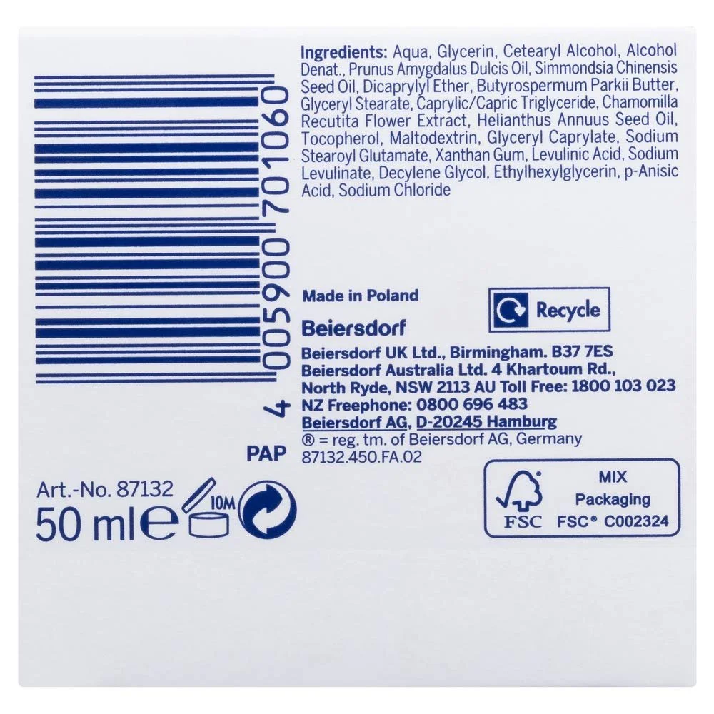 Денний крем NIVEA Naturally Good Radiance для чутливої шкіри з екстрактом органічної ромашки 50 мл, фото №3