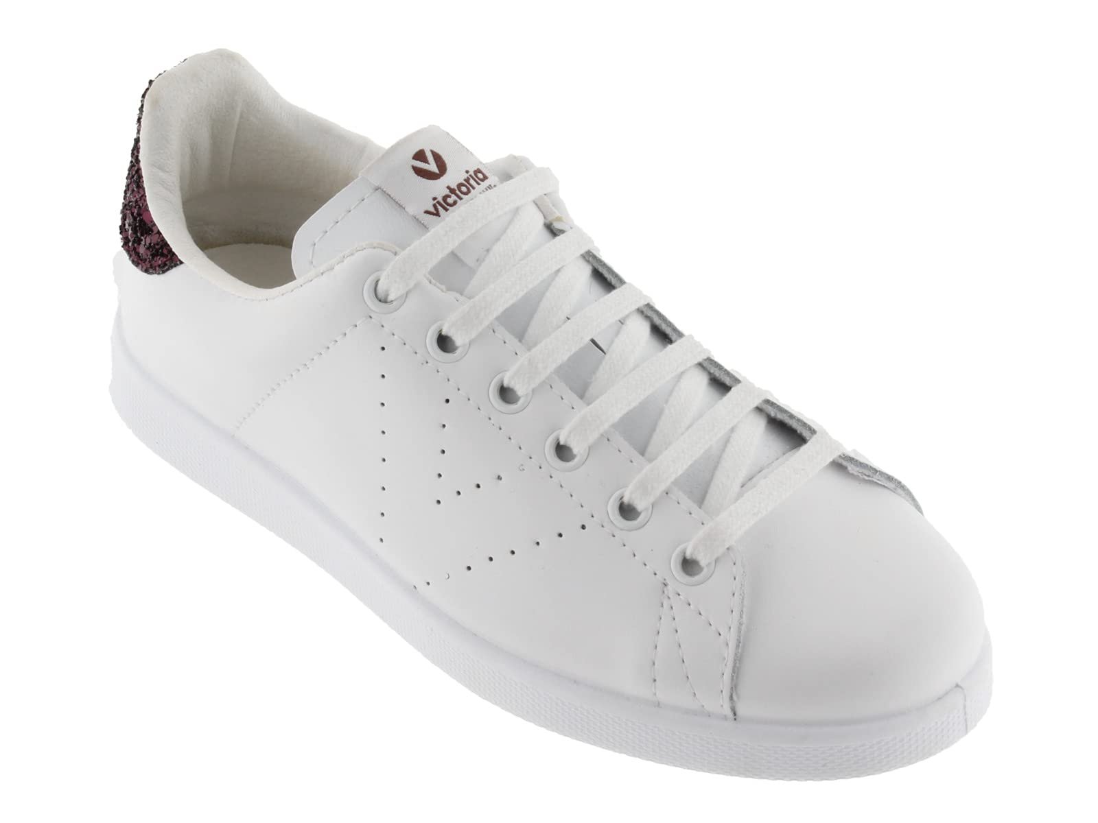 Кросівки Victoria 1125104-Women Low-Top Tenis Шкіра та Блискітки Каблук та Перфорований Логотип, фото №5