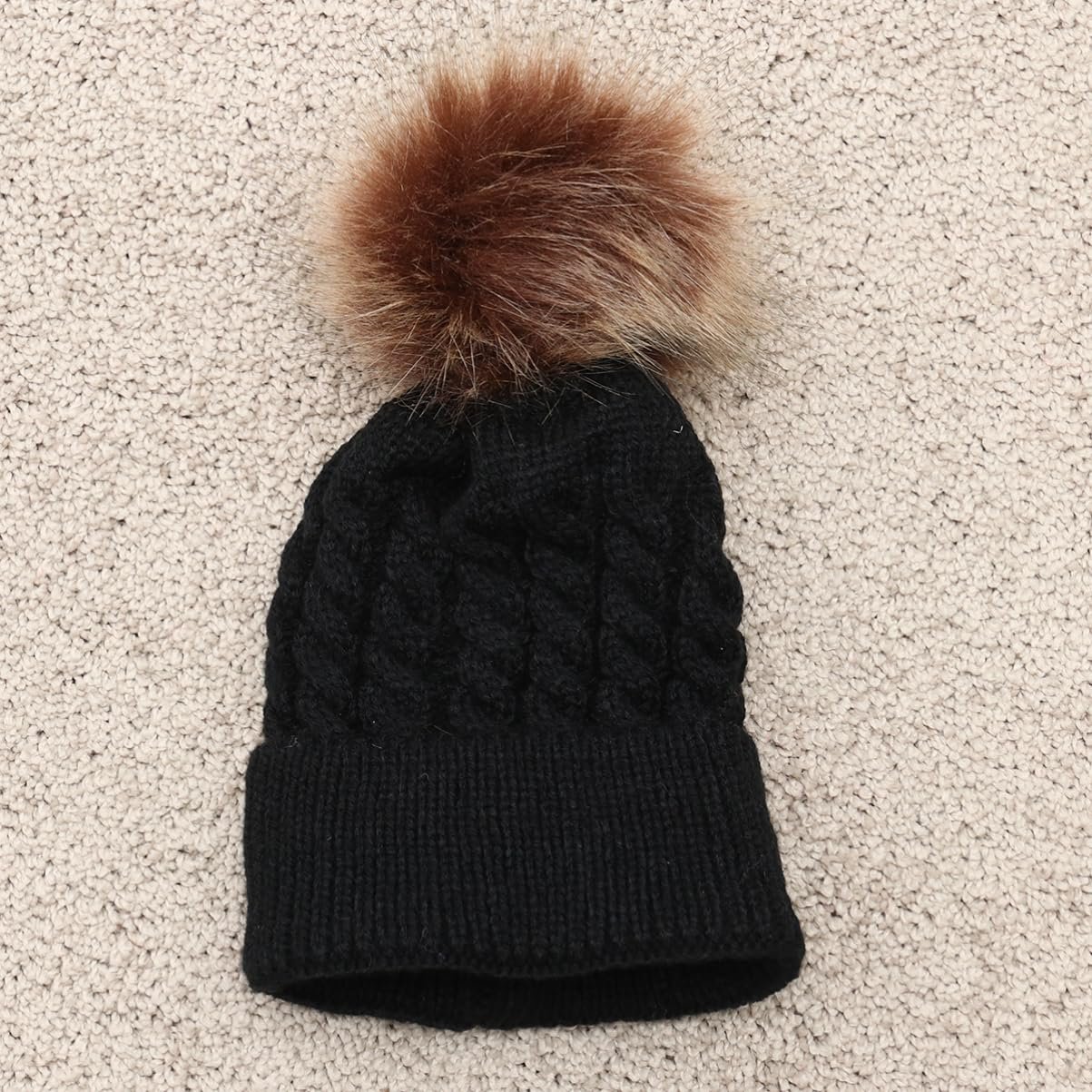 Вязаная Шапка с Бубоном CALLARON Теплая Мягкая, фото №2