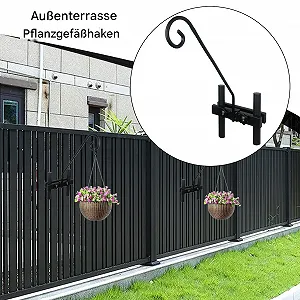 Кронштейн для подвесных растений Металлический Регулируемый Черный synthetic.ua - Фото 1