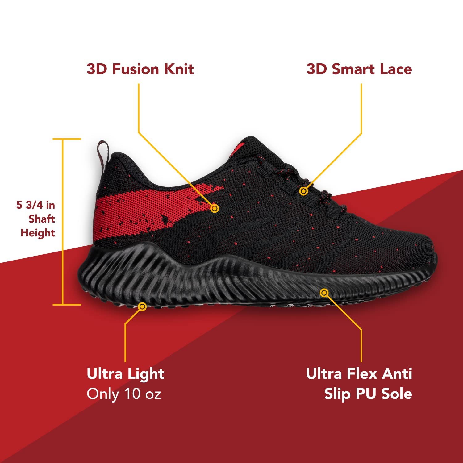 Спортивні trainers CALTO Чоловічі збільшуючі зріст Ultra Lightweight 2.6 дюйма, фото №4