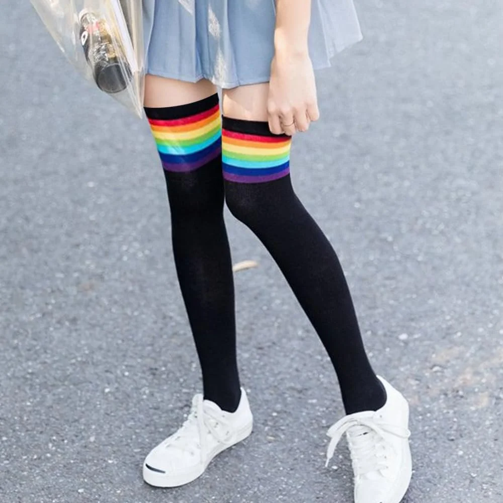 Женские носки DRESHOW Очень длинные выше колена Гетры в полоску, фото №3