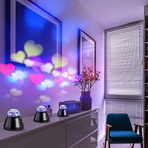 Настільна лампа etc-shop Дитяча з сердечками Проекційна світлодіодна Чорна 1x LED 4 Вт 10 x 10.5 см Набір з 3 шт. synthetic.ua - Фото 1