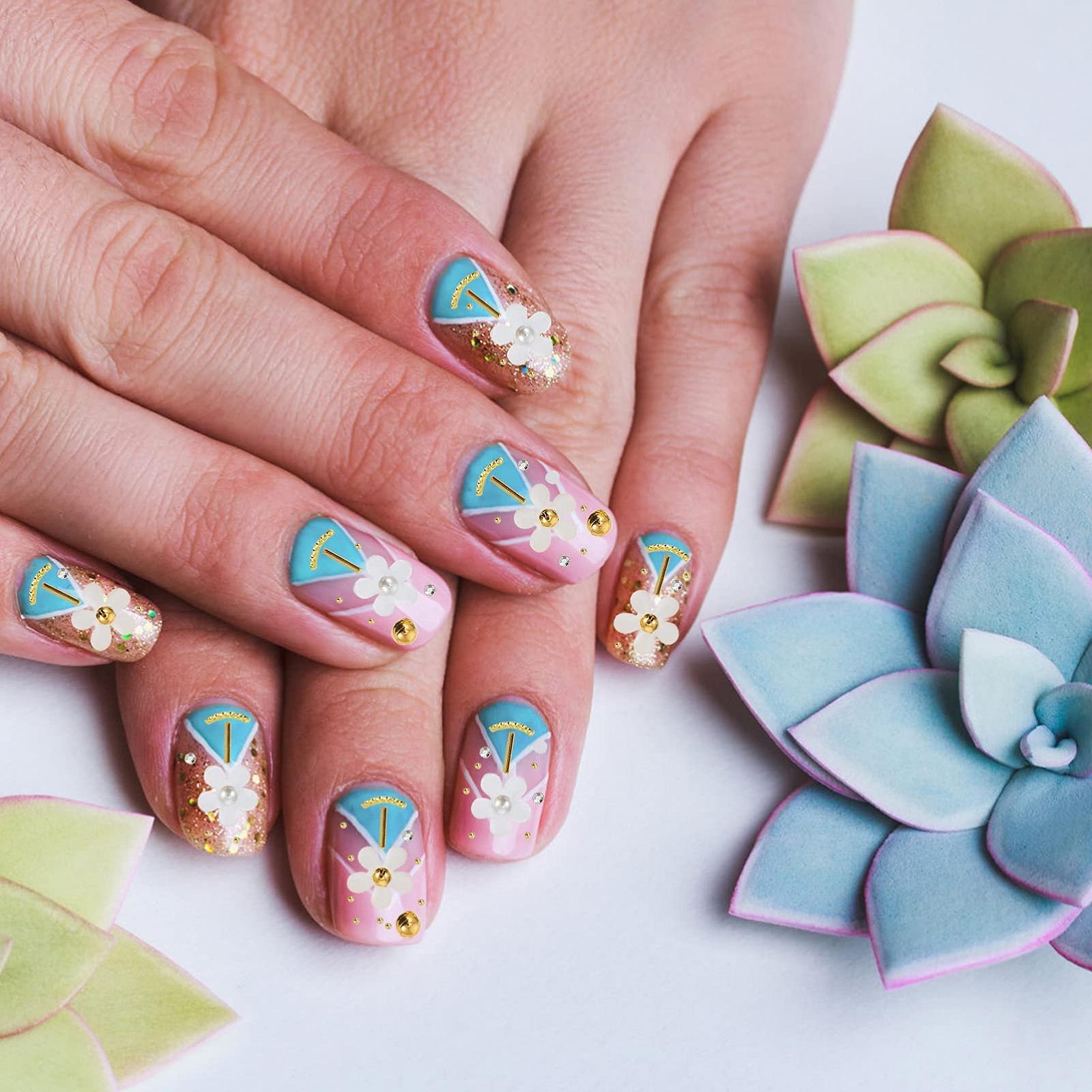 Квіти Набір для декорування нігтів Квіткові Набір намистин, фото №4