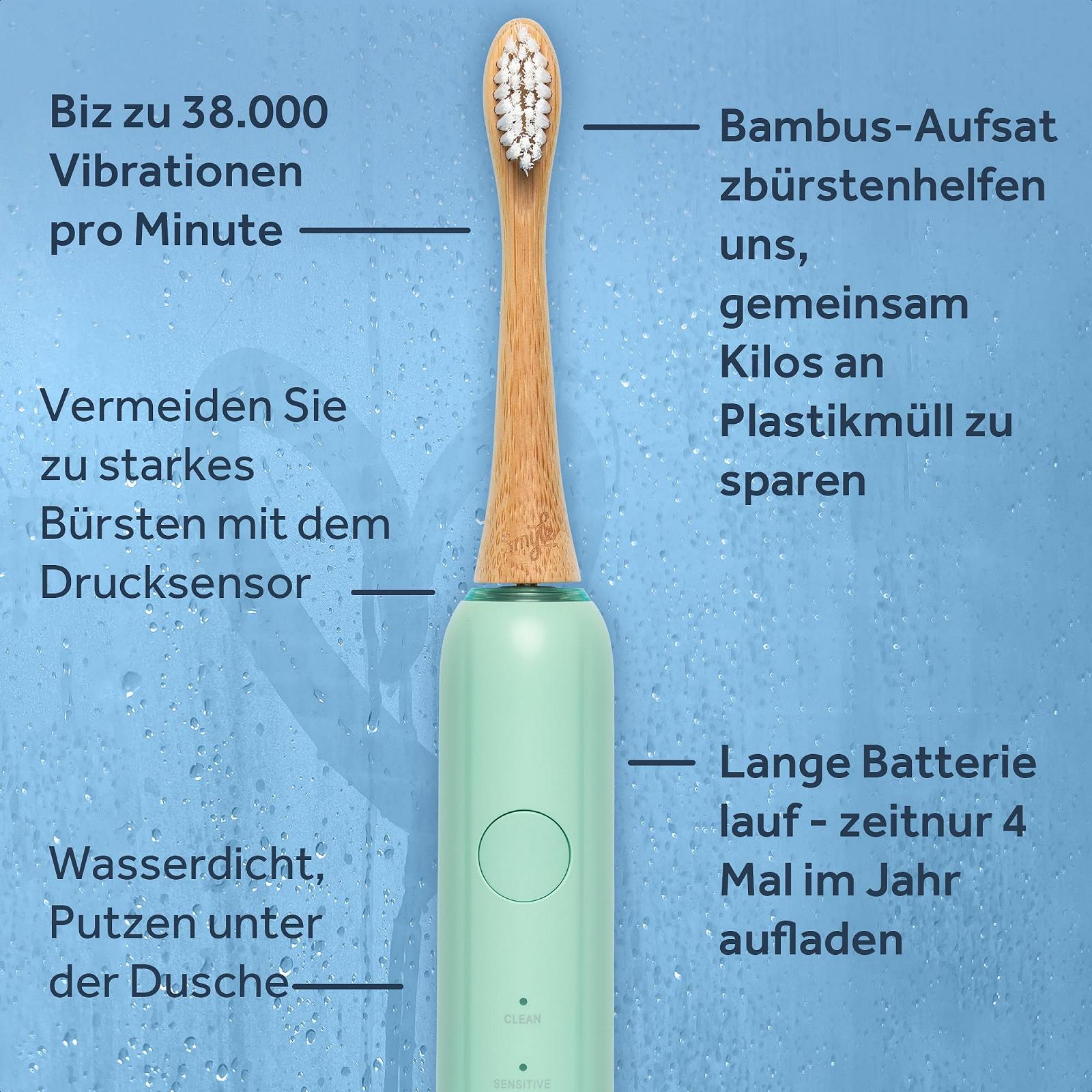 Електрична звукова зубна щітка Smyle Сенсор 5 режимів Таймер М’ятно-зелена, фото №8